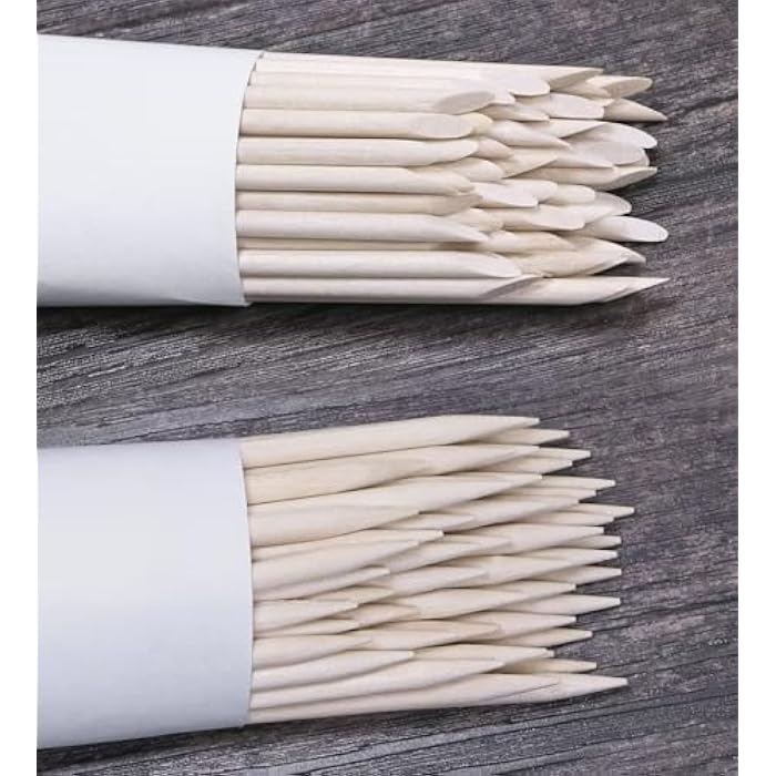 Miniware Mini Skater 50 Pcs Orange Wood Nail Sticks Double Sided Multi Functional Cuticle Pusher Remover Manicure Pedicure Tool (50) - Image 3